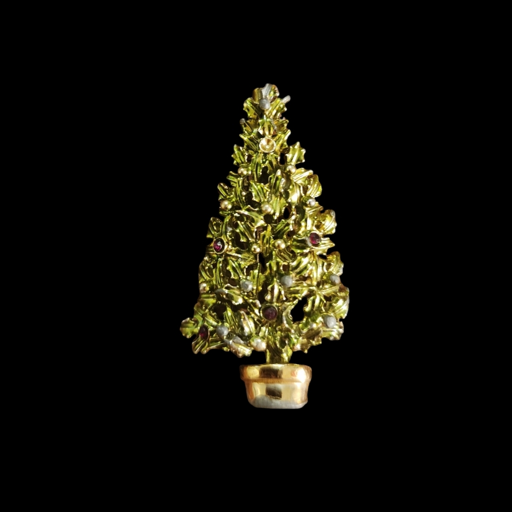 VINTAGE Sparkly Rhinestone Christmas Brooch/Pin